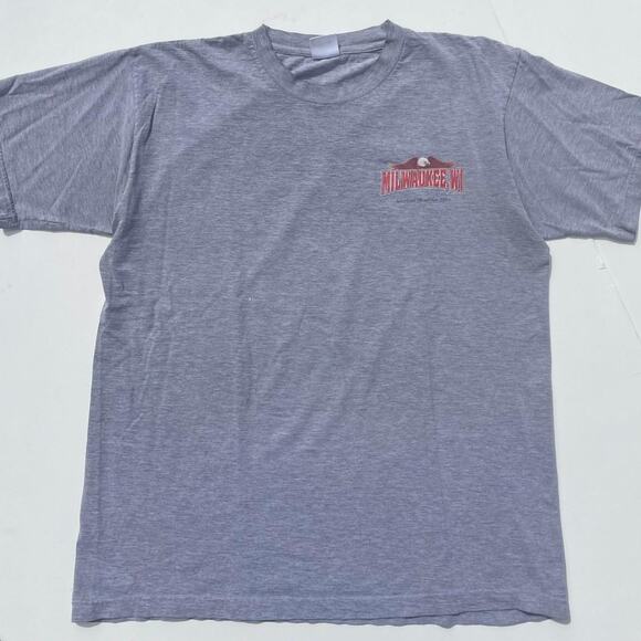 Y2K Biker Flame Eagle Milwaukee Wisconsin Motorcycle Vintage Shirt 2003 Large - Picture 2 of 4